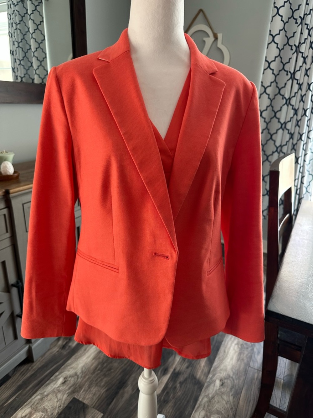 Ann Taylor Coral/Orange Blazer + Sleeveless Top